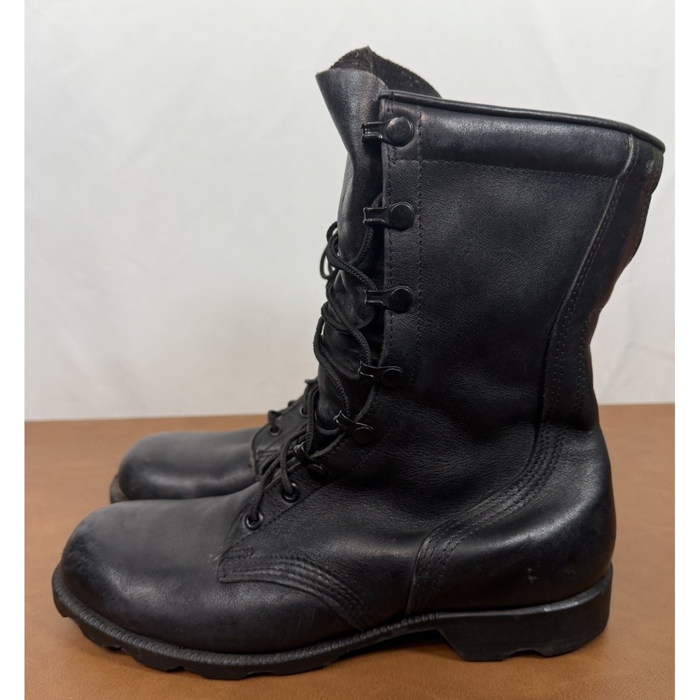 Vintage Ro Search Military Combat Black Leather Lace Boots Men's US 8.5W